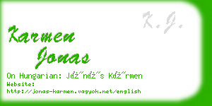 karmen jonas business card